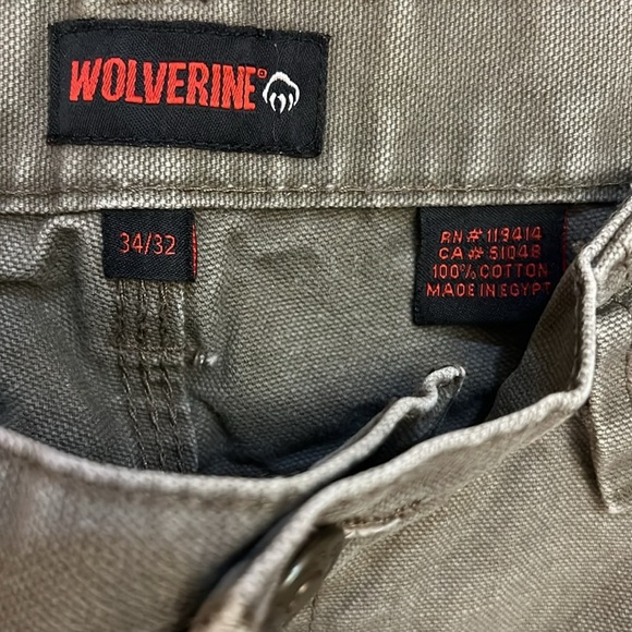 Wolverine Canvas Utility Work Pants Gray Straight Leg Heavy Carpenter Loop 34x30 - Picture 5 of 12